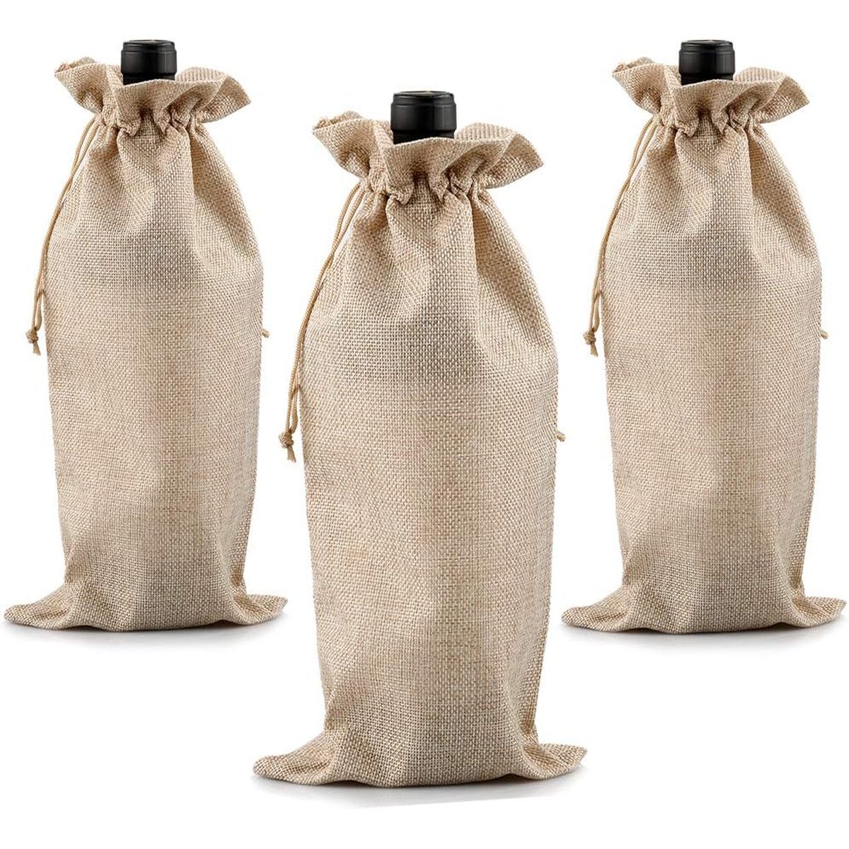 Brown Mesh Wine Gift Bag