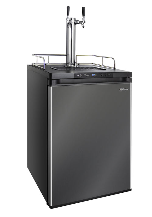 ! Kegco K309X-2NK Dual-Tap Digital Kegerator — Black with Stainless Door